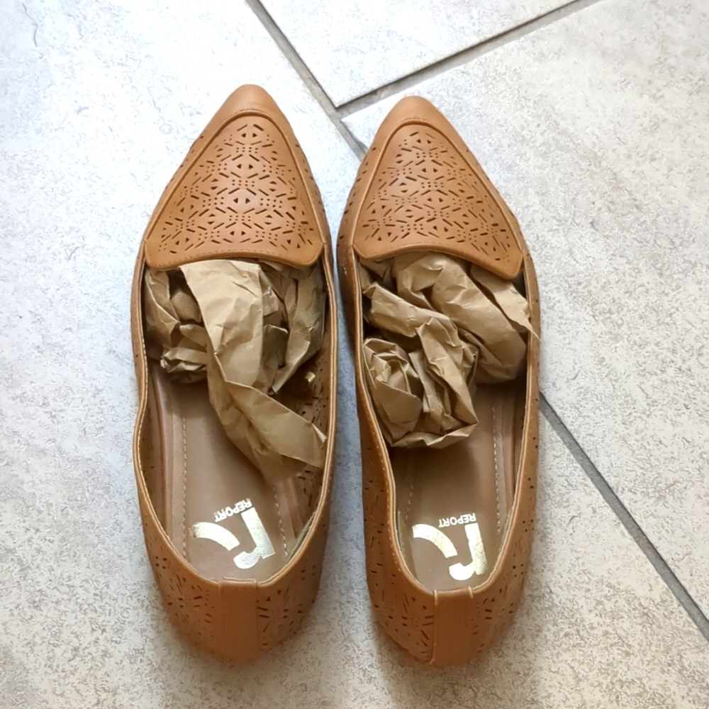 Tan Laser Cut Flats